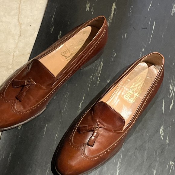 Vintage Ferragamo Wingtip Loafers with tassels/Mens US Size 12